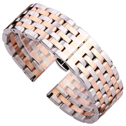 Bracelet de montre en acier inoxydable, 20mm 22mm, pour hommes et femmes, extrémité droite, argent, Rose, or, fermoir, accessoires