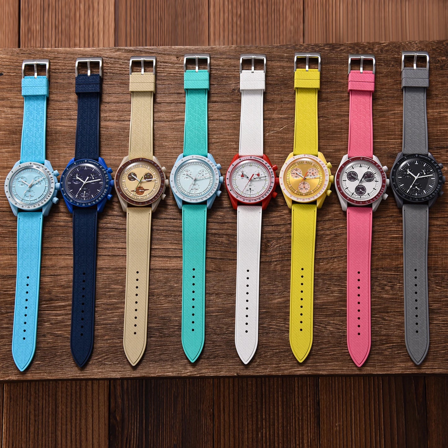 Cinturino per orologio in gomma FKM di alta qualità 20 mm 22 mm, cinturino a sgancio rapido con motivo a mosaico, cinturino morbido impermeabile per immersione