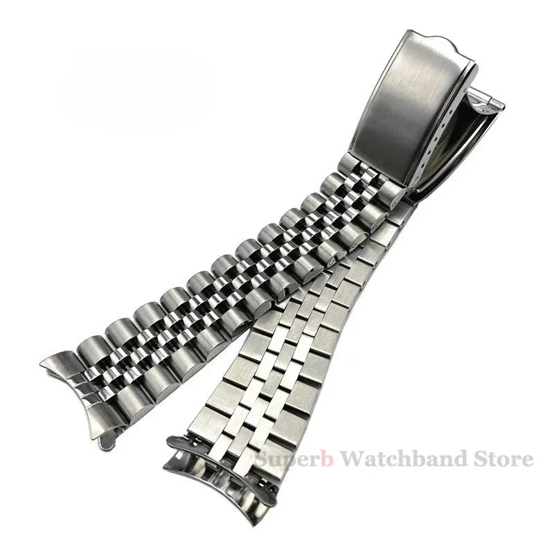 Bracelet en acier inoxydable à extrémité incurvée pour homme, SeATM SkxHouseSkx009, Jubilee Sports Strap, Structure pliante, 18mm, 19mm, 20mm, 21mm
