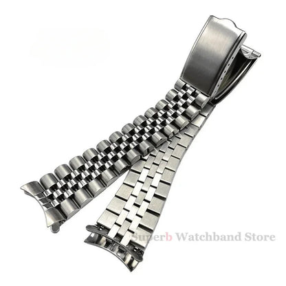 Bracelet en acier inoxydable à extrémité incurvée pour homme, SeATM SkxHouseSkx009, Jubilee Sports Strap, Structure pliante, 18mm, 19mm, 20mm, 21mm
