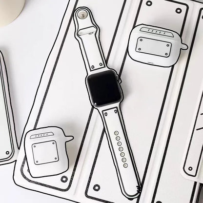 Silicone Band and Case for Apple Watch 38mm 40mm 41mm 42mm 43mm 44mm 45mm 46mm 49mm iWatch Series 11 10 9 8 7 6 5 4 SE Ultra