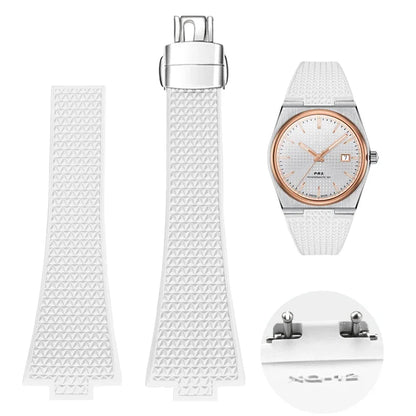 Bracelet de montre à dégagement rapide pour Tissot PRX série 11mm 12mm T137.407/T137.410 Super Player Bracelet de montre en caoutchouc fluoré FKM