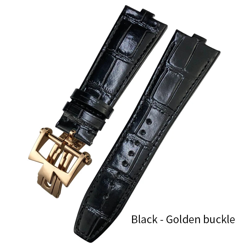 Bracelet de montre en cuir à démontage rapide 24x7mm pour Vacheron Constantin Overseas 4300V 4500V 5500V, bracelet de montre étanche noir et marron