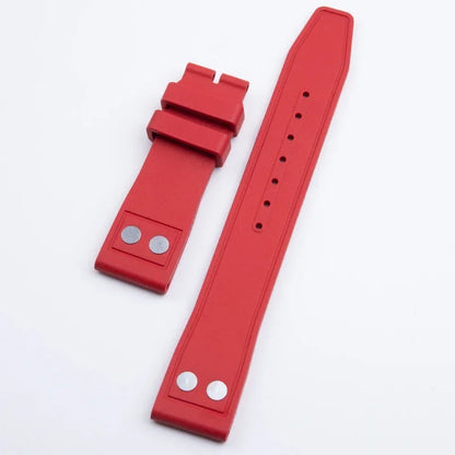 Universal Fluoro Rubber Watch Strap, 20mm 22mm, Universal Accessories for Tudor Black Bay GMT Pelagos Strap, Rivet Style, FKM Rubber Strap