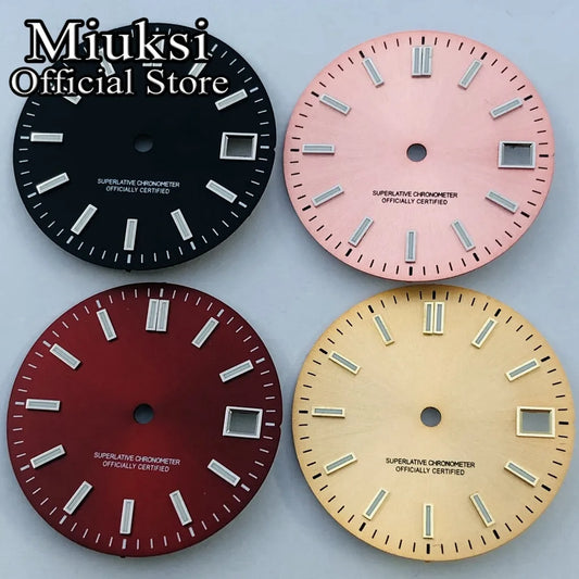 ATA UKSI-Quadrante Luminoso per Orologio, Nero, Rosso, Blu, Rosa, Giallo, Sterile, Adatto al Movimento NH35, 29mm