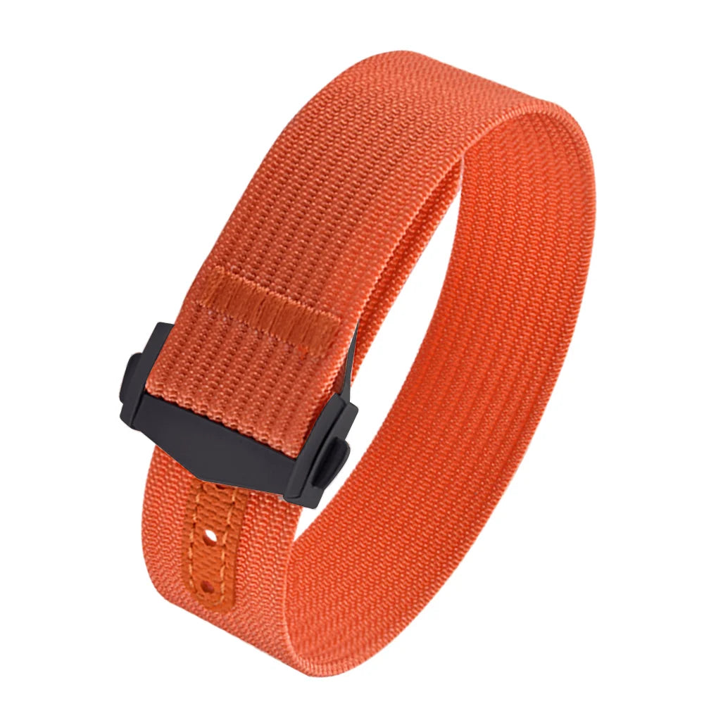 Canvas and Nylon Watch Strap, 18-20-22mm, for Omega X Swatch MoonSwatch for Seiko Men Women Sport, Waterproof, Folding Buckle