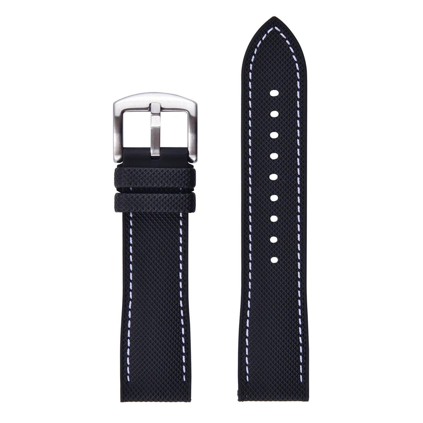 Bracelets de montre FKM en cuir hybride de qualité supérieure, 20mm 22mm, en caoutchouc fluoré FPM, étanche, unisexe pour chaque marque de montres de plongée