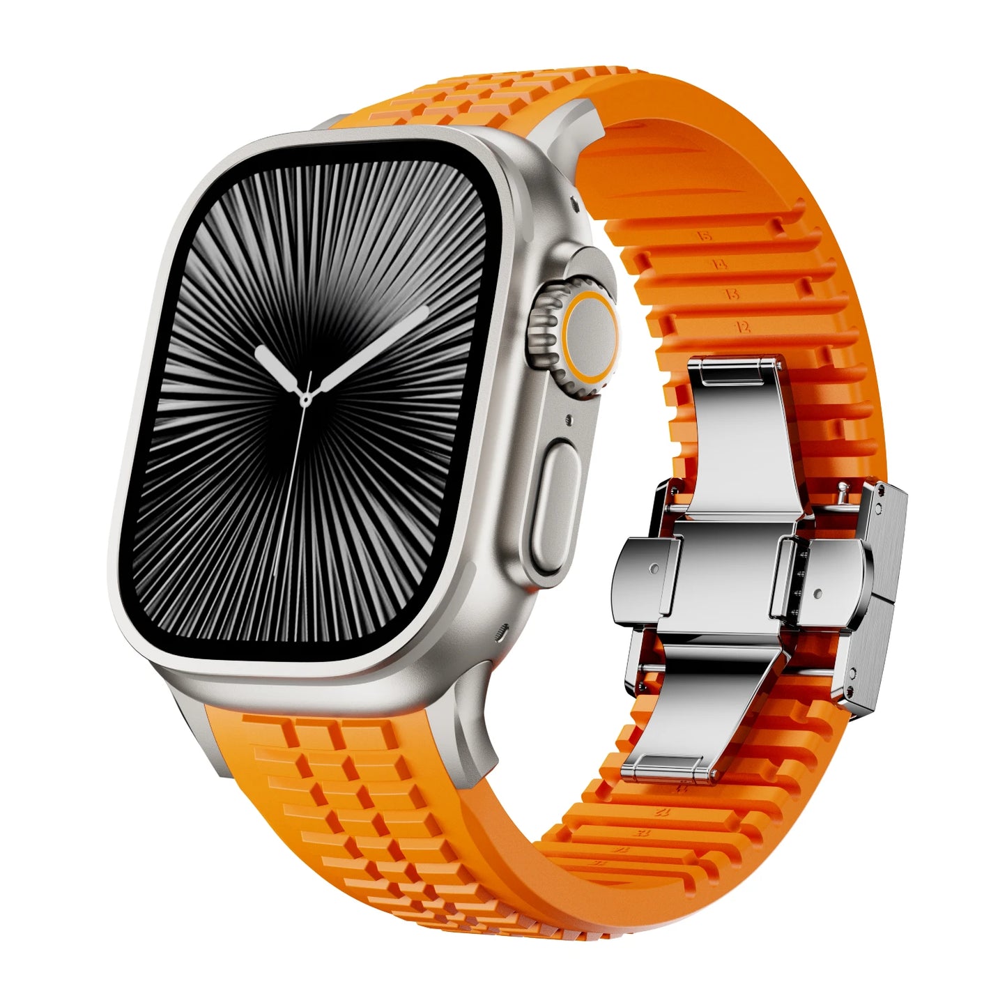 Bracelet de sport en Silicone pour Apple Watch Ultra 3/2, 49mm 46mm 45mm 44mm, Bracelet en métal de luxe pour iWatch série 11 10 9 8 7 Se
