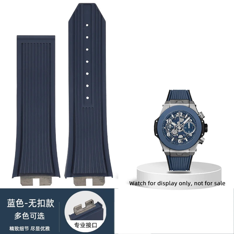 Cinturino per orologio Hublot Big Bang da uomo, cinturino in gomma fluorurata, giunto in acciaio inossidabile, a sgancio rapido, 411, 411, 421