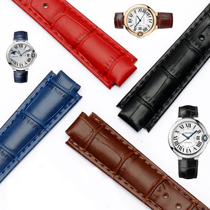 Bracelet de montre en cuir véritable pour ceinture à bouche convexe, 14x8mm, 16x8mm, 18x11mm, 20mm, accessoires de montre