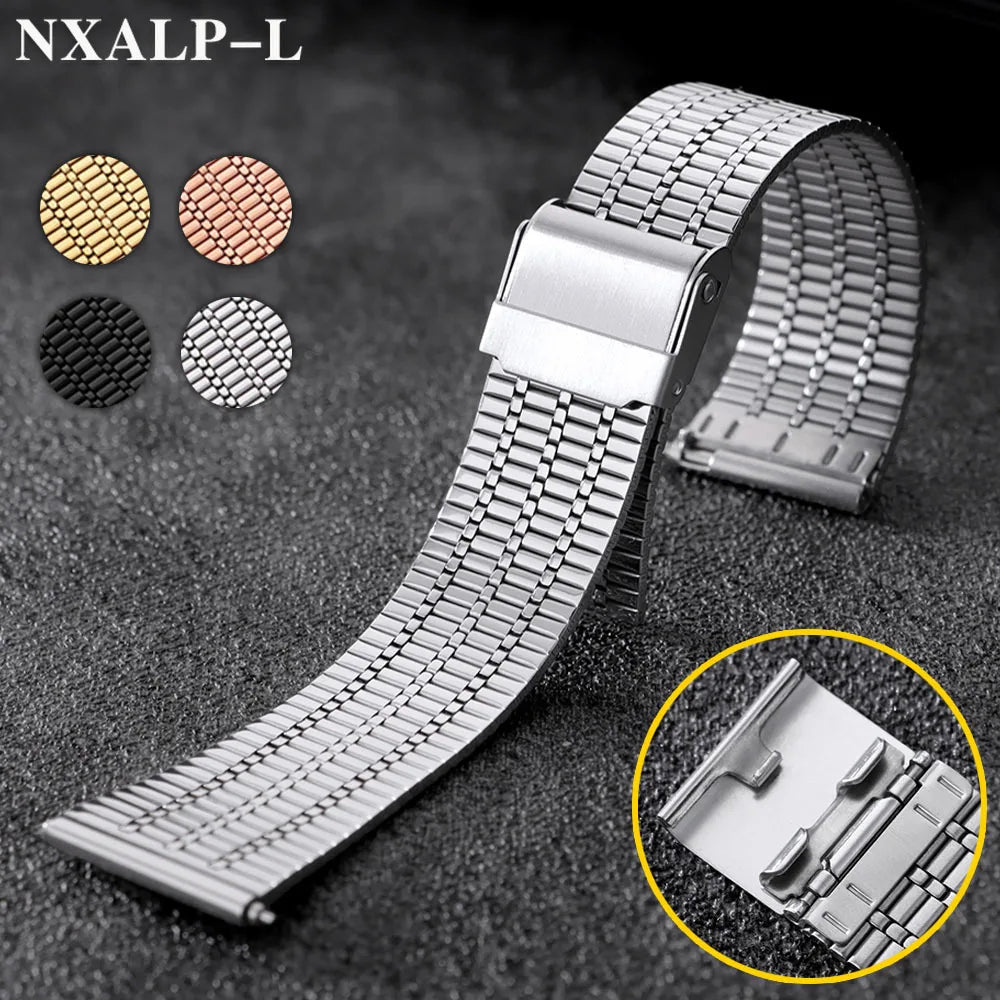 Thin and breathable stainless steel watch bands, 20mm 22mm, for women and men, metal, quick-release, for Huawei watches