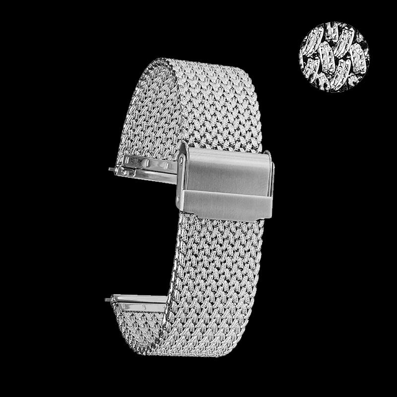 Shiny Milanese mesh watch strap, 316L stainless steel, 20mm braided, for Seamaster, No Time to Die 007
