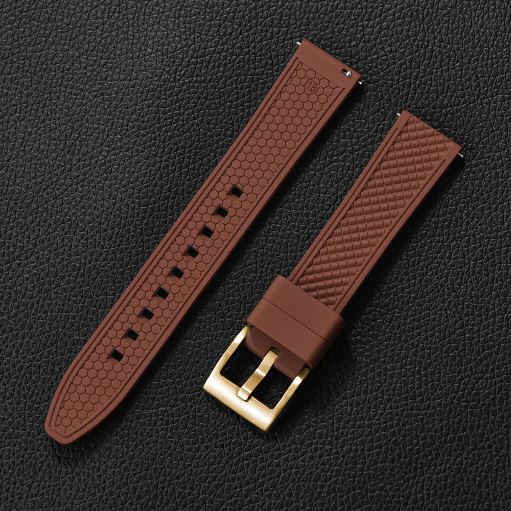 Bracelet en caoutchouc fluoré FKM, 18mm 20mm 22mm 24mm, Bracelet de montre à dégagement rapide pour plongée Omega Seiko Tissot Rolex, ceinture universelle