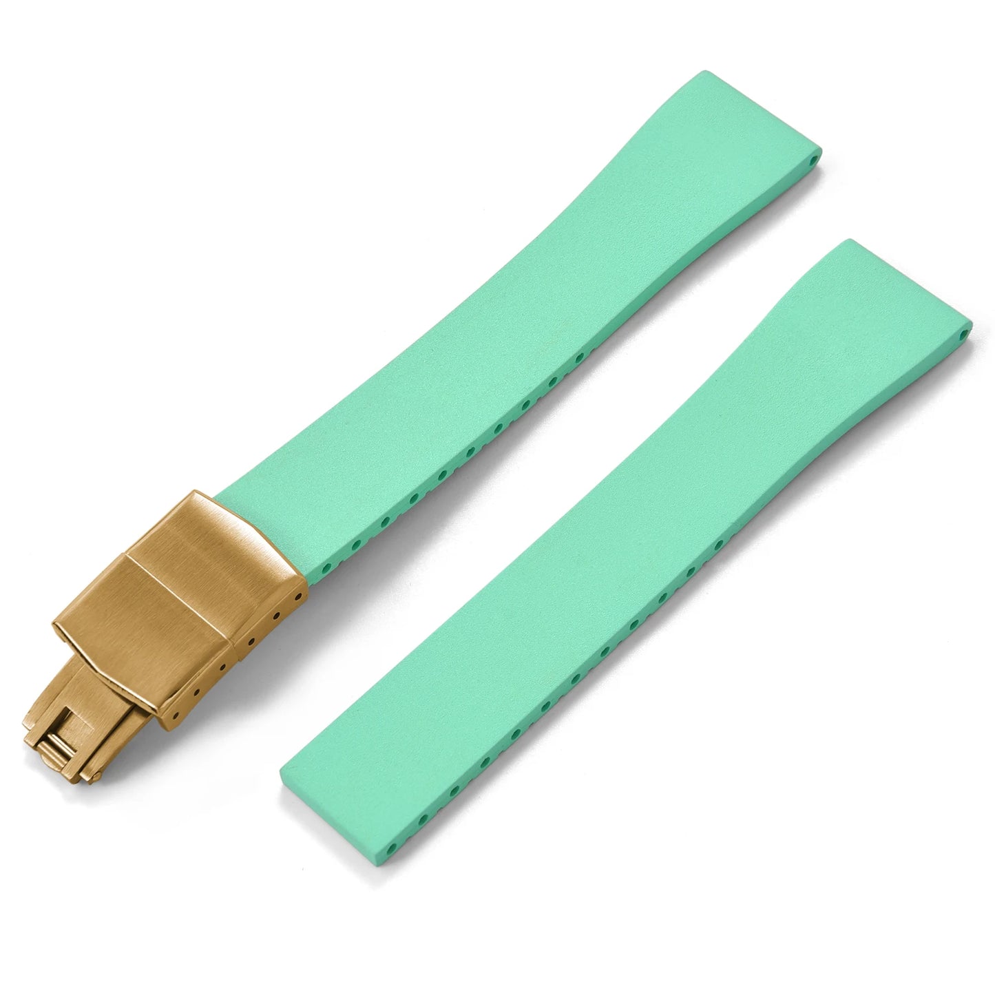 Nouveau bracelet de montre CTS FKM boucle en or papillon à dégagement rapide 16mm 18mm 19mm 20mm 21mm 22mm bracelets de montre en caoutchouc CTS pour couper à la taille