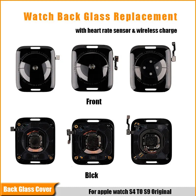 Genuine glass back cover with wireless charging, replacement part for Apple Watch Series 4 5 6 SE 7 8 9 40 41 44 45MM GPS/LTE