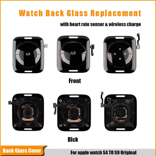 Genuine glass back cover with wireless charging, replacement part for Apple Watch Series 4 5 6 SE 7 8 9 40 41 44 45MM GPS/LTE