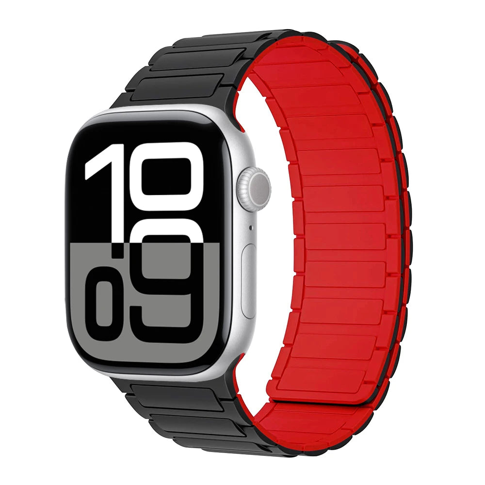 Correa con hebilla magnética para relojes Apple de 46 mm, 44 mm, 40 mm, 45 mm, 41 mm, 42 mm, correa de silicona para iWatch serie 11, 10, 9, 8, 7, 6, SE, Ultra 3