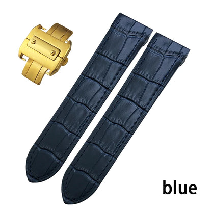 Genuine Leather Watch Strap for Men and Women, Colorful Straps, Glue Head Pieces, Watch Band for Cartier Sandoz, 100, 23mm, 20mm