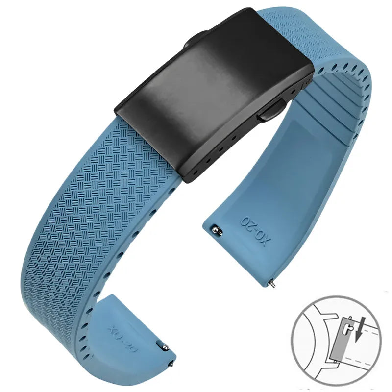 Bracelet montre Racing / Aviateur en caoutchouc Premium - Rapide, Boucle Déployante - A Découper