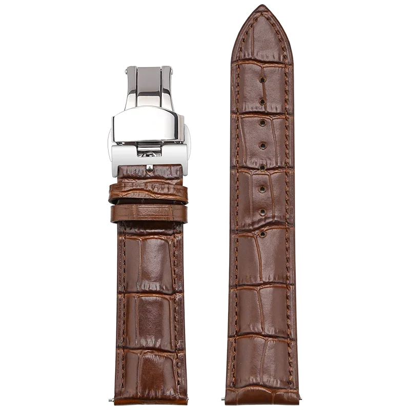 Bracelet en cuir véritable de vache pour Seiko Tissot, bracelet de montre universel à dégagement rapide 12 13 14 15 16 17 18 19 20 21 22 23 24 26mm