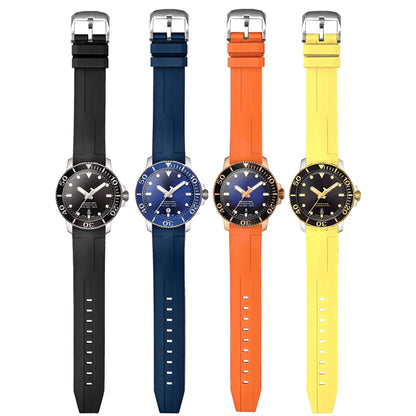 Bracelet de montre à extrémité incurvée en fluorocarbone FKM, 21mm, pour Tissot Seastar T120, en caoutchouc souple, résistant à la chaleur, pour hommes, Bracelet de plongée