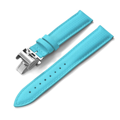 STAPELP – Fabric Sailcloth Strap, 18mm, 19mm, 20mm, 22mm, Top FKM + Leather Base, Textured Rubber Watch Straps, Quick Release Pin Buckle