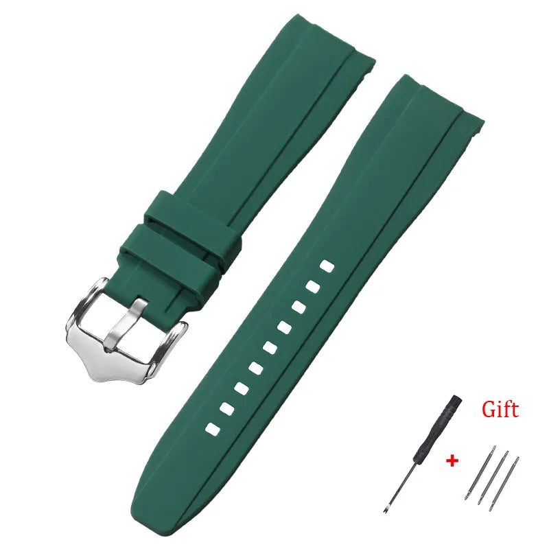 Bracciale in gomma di alta qualità da 20 mm e 22 mm con estremità curva, cinturino in silicone per Swatch, Omega e Moonswatch, bracciale impermeabile