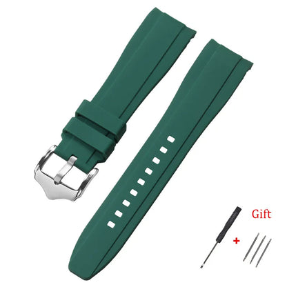 Bracciale in gomma di alta qualità da 20 mm e 22 mm con estremità curva, cinturino in silicone per Swatch, Omega e Moonswatch, bracciale impermeabile