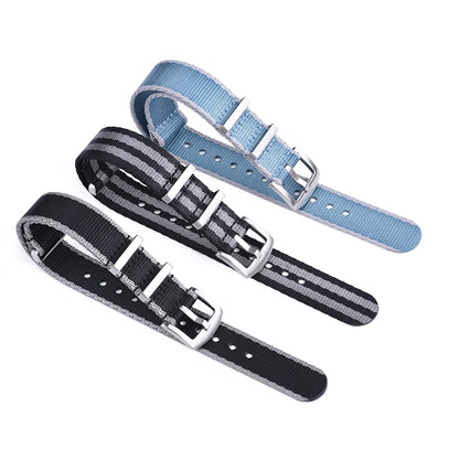 Premium Quality Nylon Fabric Seat Belts, 20mm 22mm, Army Sport Watch Straps, Durable Bracelets for Traditional Watches
