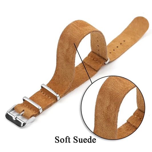 Bracelet de montre Vintage en daim souple et cuir véritable, 20mm 22mm, pour Seiko, Omega, Samsung Galaxy Watch 4/5/6/7, pour hommes