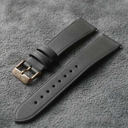 Bracelet en cuir véritable souple fait à la main, cuir de vachette Napa, dégagement rapide gris et bleu, style vintage, taille S et M, 19mm, 20mm