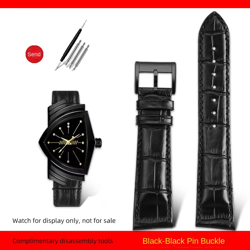 Men's personalized leather watch strap, watch band, custom accessory, Hamilton VENTURA Series, H24515551, H24515591, 21mm