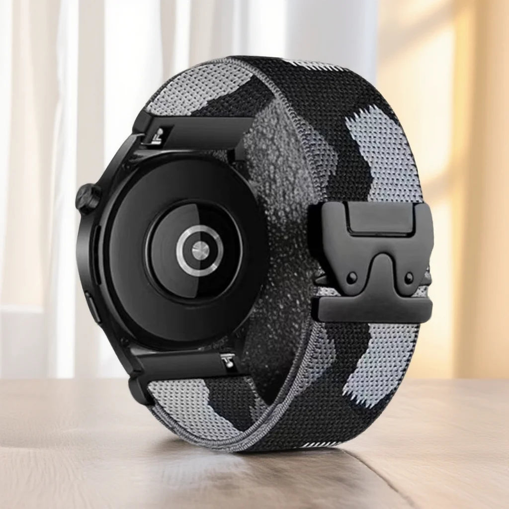 Cinturino con fibbia a paracadute 18mm 20mm 22mm, per Garmin Vivoactive 5, Erunner245, cinturino elastico per orologi Samsung/Huawei