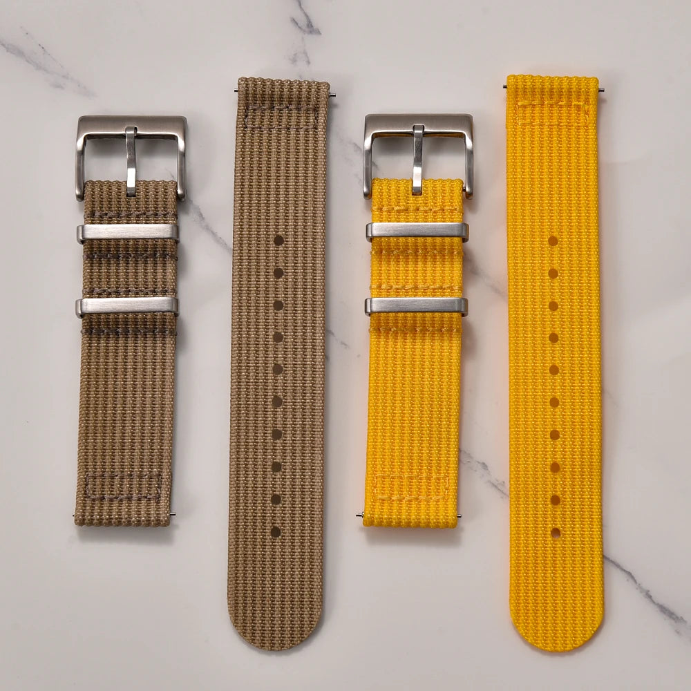 Bracelet de montre en nylon à dégagement rapide-bande durable à texture nervurée en deux pièces 18 mm 20 mm 22 mm pour montres militaires tactiques