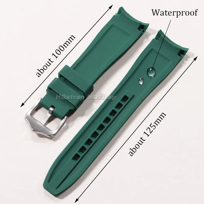 Bracciale in gomma di alta qualità da 20 mm e 22 mm con estremità curva, cinturino in silicone per Swatch, Omega e Moonswatch, bracciale impermeabile