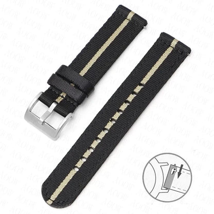 Bracelet en Nylon souple pour hommes et femmes, 18mm, 20mm, 22mm, 24mm, pour Omega Seamaster 007, toile à dégagement rapide, remplacement du bracelet de montre pour Seiko Casio