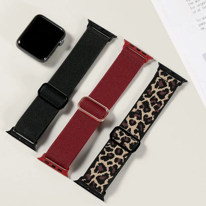 Lot de 3 bracelets élastiques en nylon pour Apple Watch Series 10/11 42mm 46mm, boucle sportive extensible en nylon pour iWatch Series 10 9 8 7 6 5 4