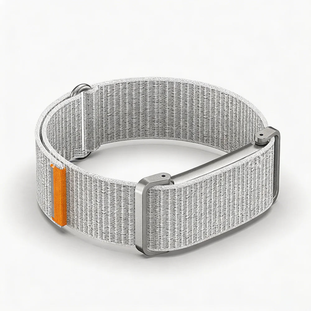 Metal Protective Case, Nylon Strap for Google Fitbit Air, Ultra-Thin Replacement Bracelet, Featherlight, Breathable, Quick Release