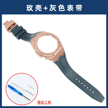 Kit di modifica CasiOak Gen 4 per Casio GA-2100/2110/B2100 GM2100 GBM-2100 GMA-S2100 da donna, con cinturino in silicone e cassa in acciaio inossidabile