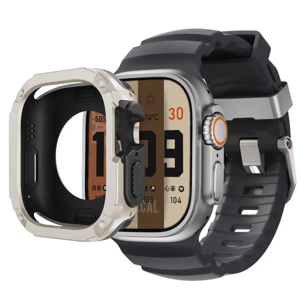 Bracelet de sport en silicone TPU+ pour Apple Watch Ultra 49mm 42 44 45 46mm pour iWatch Series 10 9 8 7 SE
