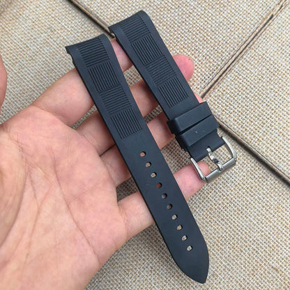 Bracelet de montre 20mm 22mm à extrémité incurvée, adapté aux montres à quartz Omega Rolex pour hommes, accessoires, bracelet en caoutchouc FKM, fluoroélastomère, multicolore, tendance