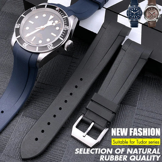 Cinturino per orologio in gomma, 20mm 22mm, per Tudor Black Bay PELAGOS, alta qualità, nero, blu, rosso, Silicone, fibbia pieghevole