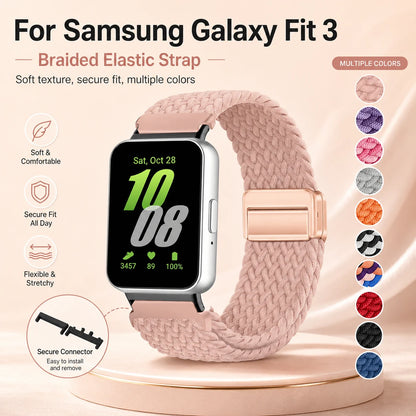 Cinturino intrecciato Solo Loop per Samsung Galaxy Fit 3, accessori, cinturino di ricambio sportivo regolabile in nylon per bracciale Galaxy Fit3