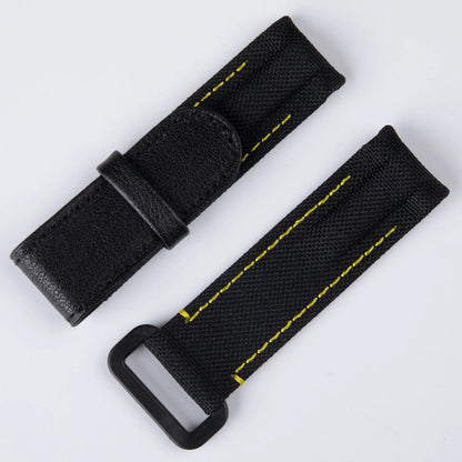 Bracelet de montre en nylon et cuir noir et blanc, 20 mm, extrémités courbées, deux barres à ressort, réglable, pour Rolex DAYTONA SUBMARINER diw Wat
