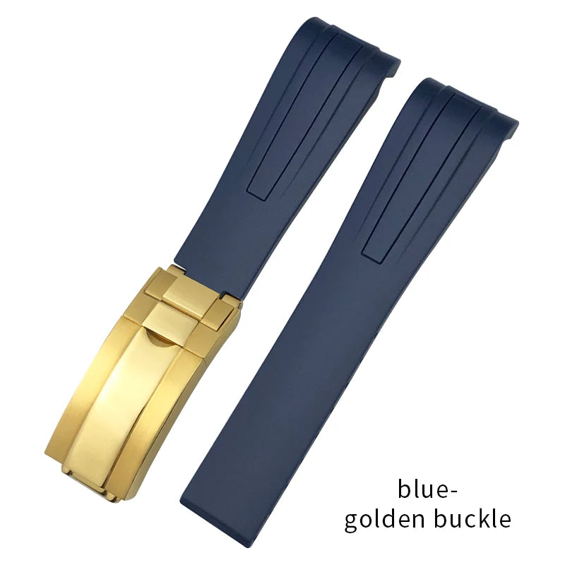 Uhrenarmband aus Kautschuk und Silikon, gebogenes Ende, 18mm 19mm 20mm 21mm 22mm, für Submariner DayRequiRolex Gstuff IWC Pilot, Uhrenarmband-Zubehör