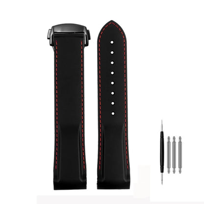 Cinturino per orologio da uomo in gomma e silicone, fibbia pieghevole, estremità curva, per Omega Seam84300 Speedmaster, 20 mm 21 mm 22 mm