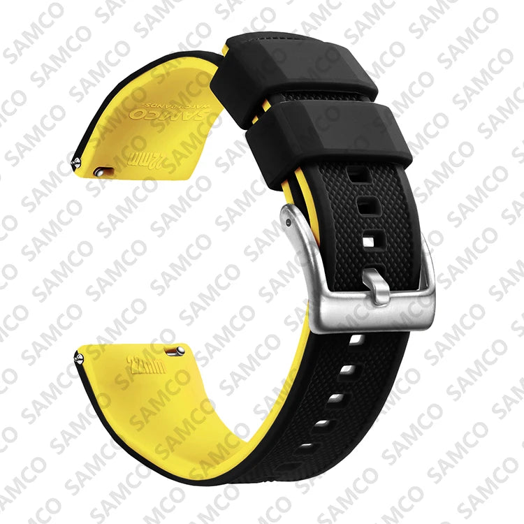 Bracelet de montre en Silicone de qualité supérieure, 18mm 20mm 22mm, à dégagement rapide, en caoutchouc, de remplacement