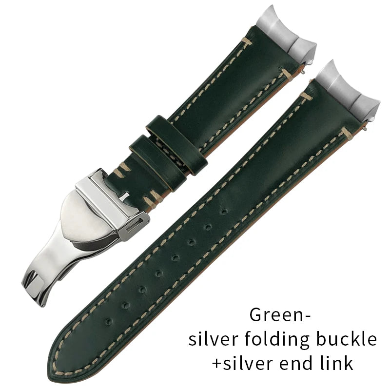 Cinturino per orologio in pelle bovina con estremità curve in metallo da 22 mm a sgancio rapido per Tudor 41 mm Black Bay GMT Vintage, cinturino per orologio fatto a mano da uomo