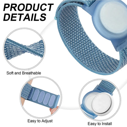 Bracelet pour enfants pour Apple AirTag, étui de protection pour étiquette d'air, support de traceur GPS, Bracelet réglable en Nylon pour bébés et personnes âgées