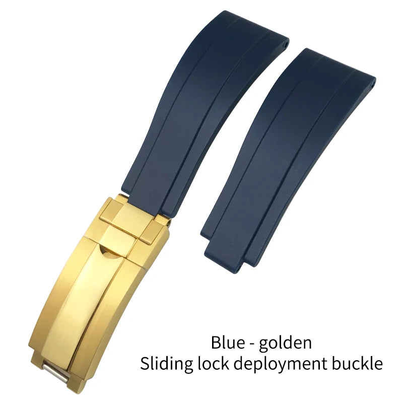 Natural Rubber Watch Strap for Rolex SUBMARINER Explorer Air King Deepsea, Soft Silicone Watch Band, High Quality, 20mm, 21mm